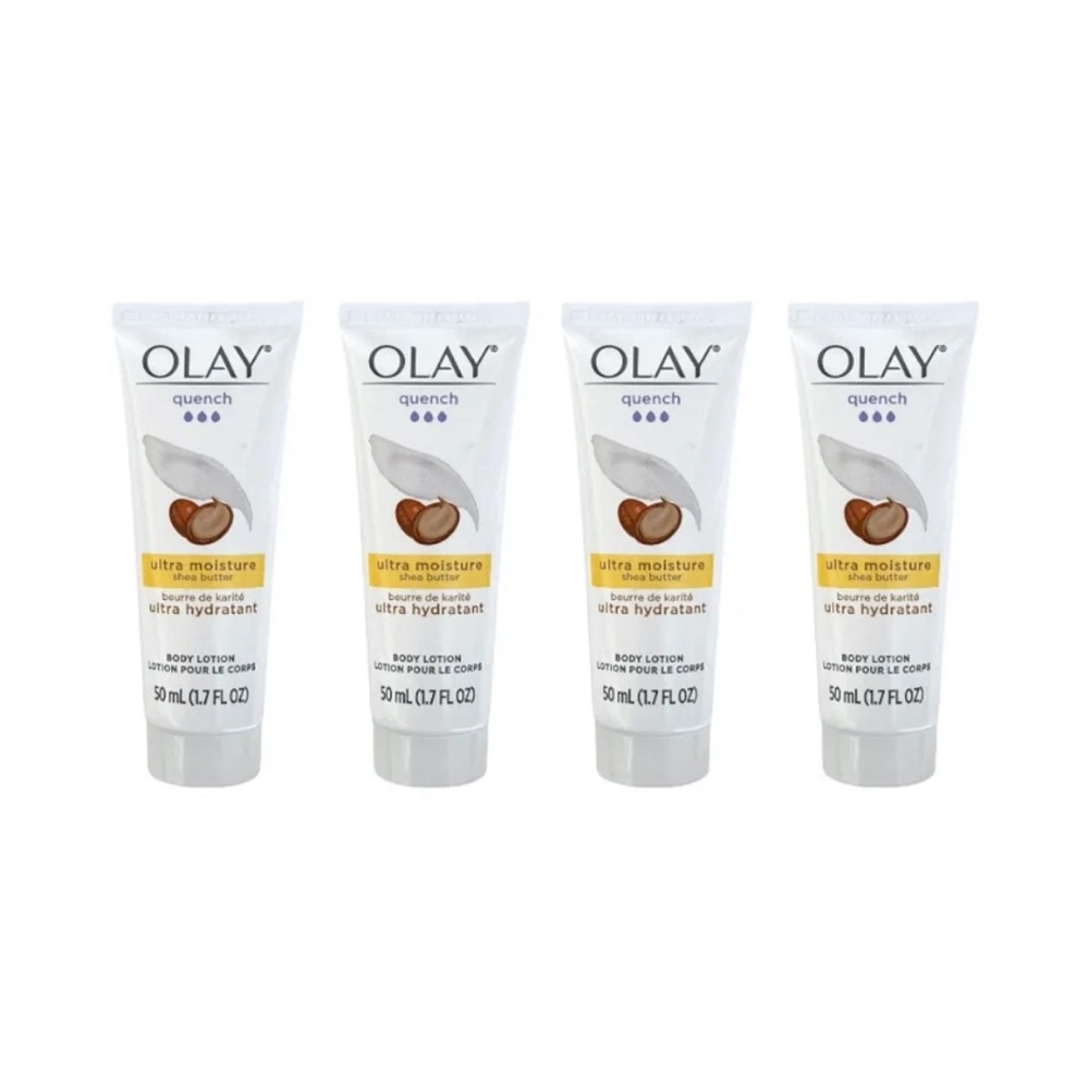 4 Olay Quench Ultra Moisture Shea Butter Body Lotion Purse Travel Size 1.7 oz Ea